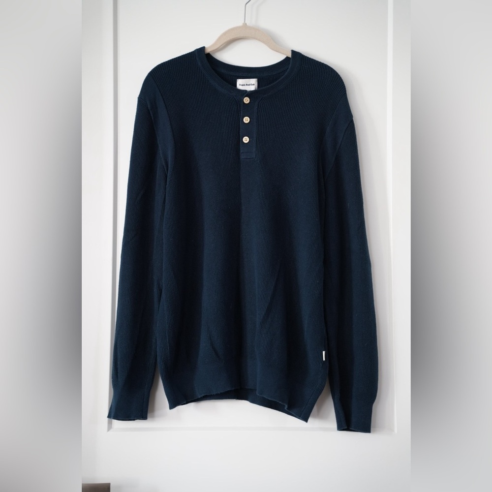 FRANK & OAK Fine Knit Jumper Navy